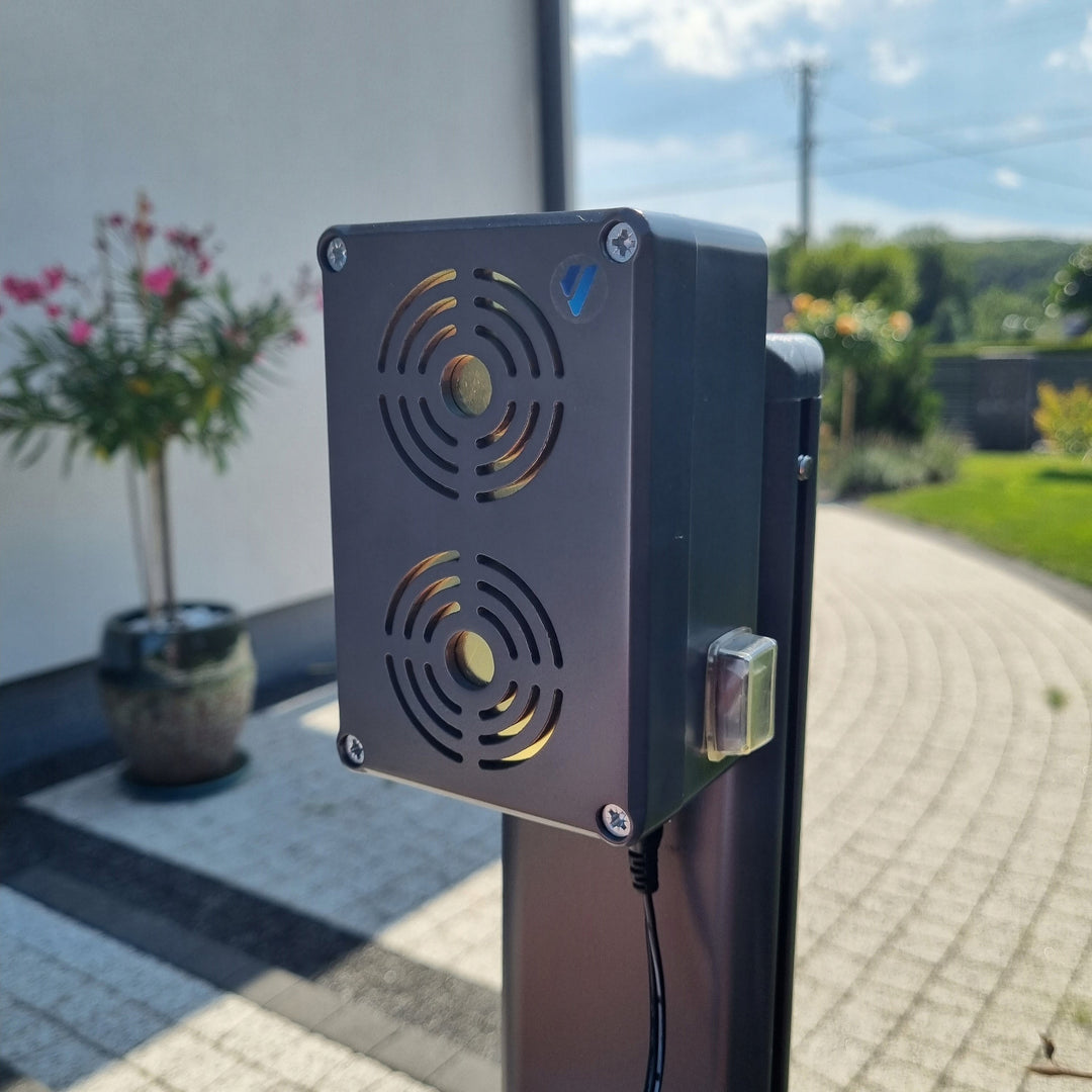 Odstraszacz gryzoni, kun, szczurów, myszy Viano, energooszczędny generator ultradźwięków, IP65, Waterpro