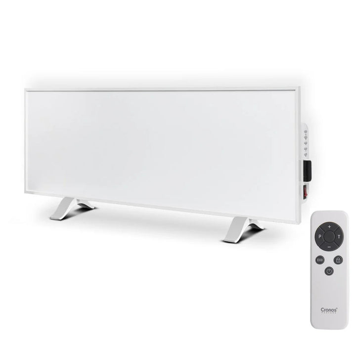 Grzejnik na podczerwień Cronos, 330W, kolor biały, przyjazny alergikom, ultracienki, matowa powierzchnia, ogrzewa powierzchnię do 12m2, Synthelith PRO CRP-330TWP White