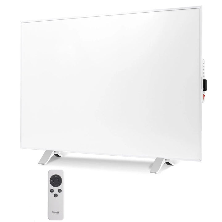 Grzejnik na podczerwień Cronos, 500W, kolor biały, przyjazny alergikom, ultracienki, matowa powierzchnia, ogrzewa powierzchnię do 14m2, Synthelith PRO CRP-500TWP White