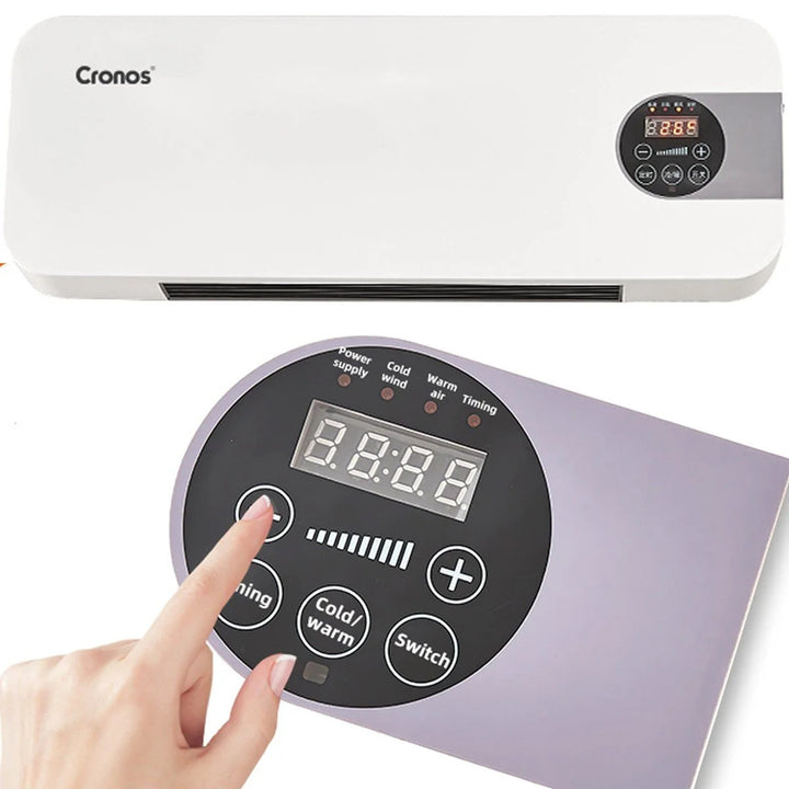 Kurtyna powietrzna termowentylator Cronos, moc 1500W, niskie zużycie prądu, szeroki kąt nawiewu, sterowanie pilotem, HFH-201