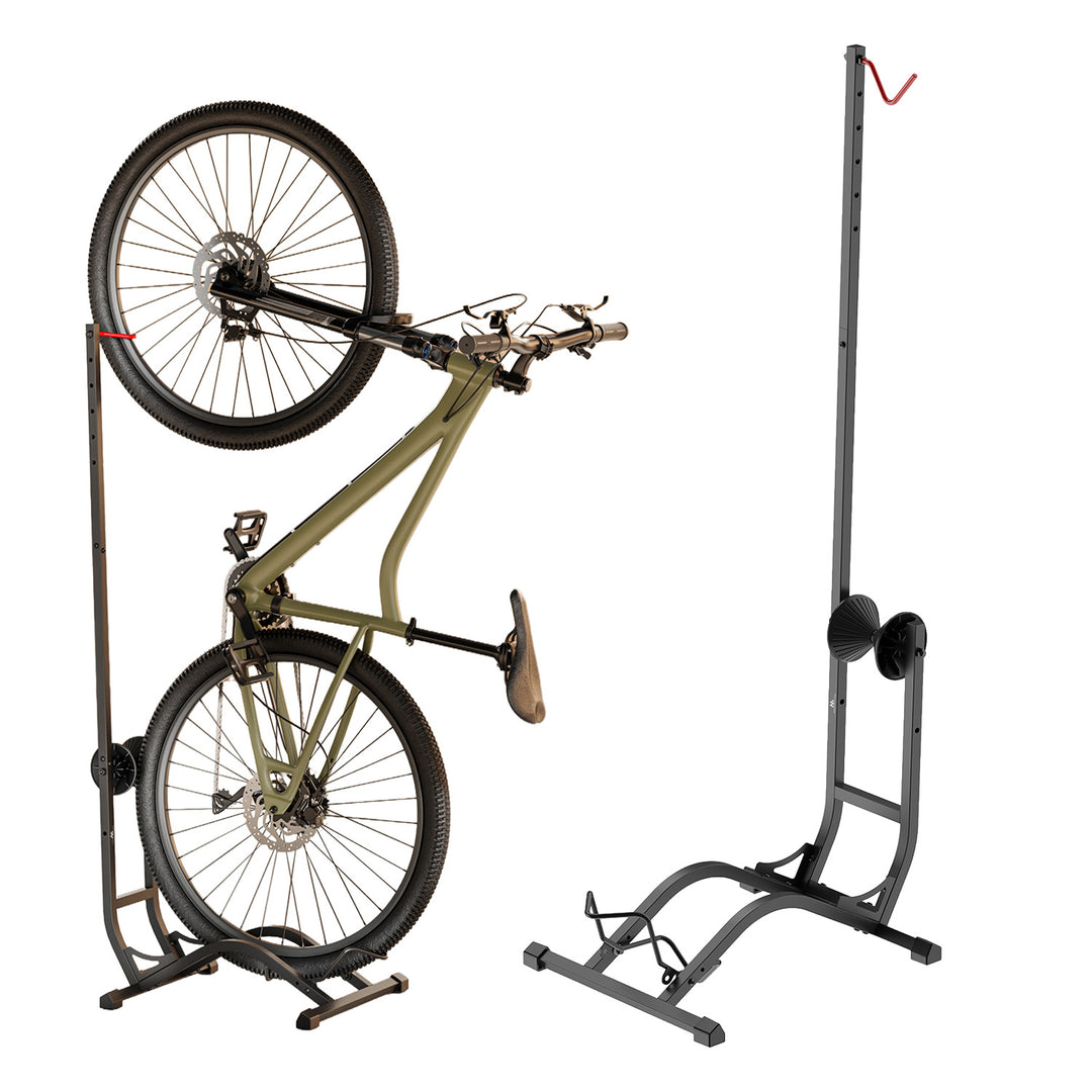 Rowerowy stojak podłogowy Maclean,wolnostojący, poziomy / pionowy, do przechowywania, stal, max. obciążenie 35kg, MC-170