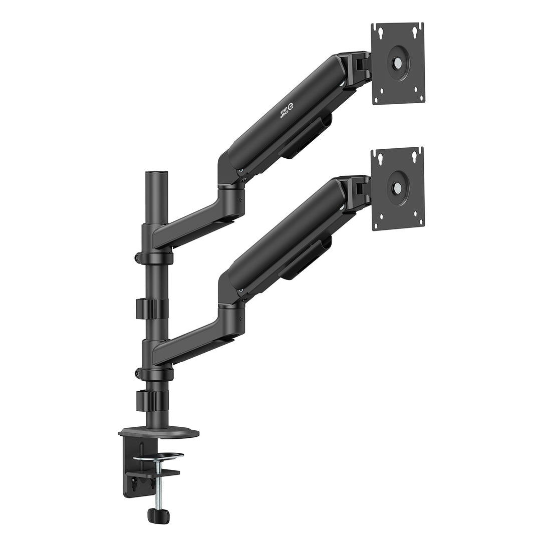Uchwyt / wieszak na 2 monitory Ergo Office, sprężyna gazowa, 17"-32", 1-10kg, czarny mat, ER-692 B