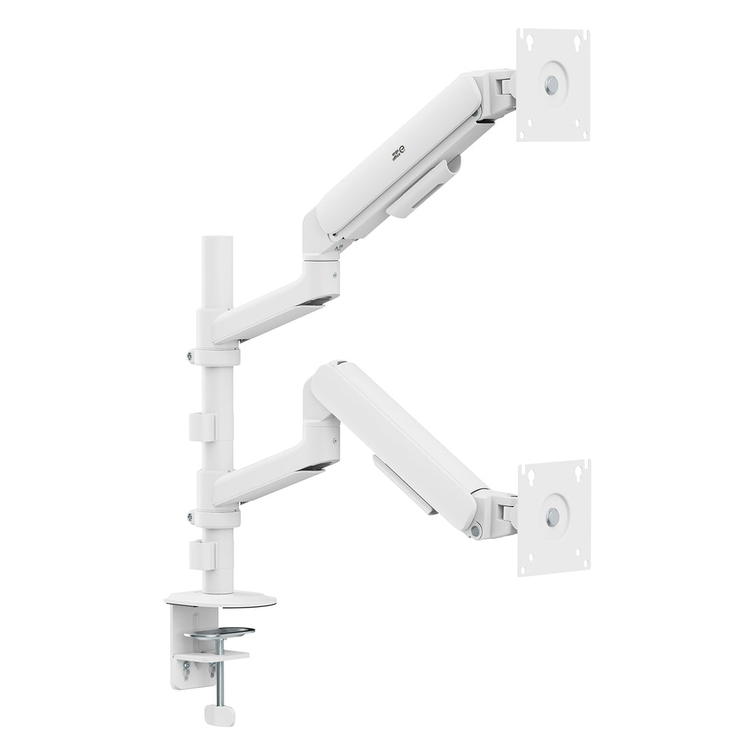 Uchwyt / wieszak na 2 monitory Ergo Office, sprężyna gazowa, 17"-32", 1-10kg, biały mat, ER-692 W