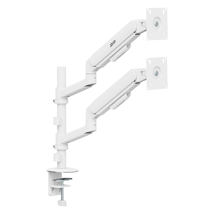 Uchwyt / wieszak na 2 monitory Ergo Office, sprężyna gazowa, 17"-32", 1-10kg, biały mat, ER-692 W