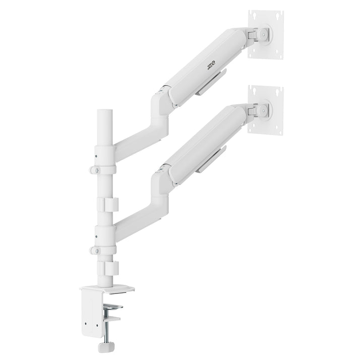 Uchwyt / wieszak na 2 monitory Ergo Office, sprężyna gazowa, 17"-32", 1-10kg, biały mat, ER-692 W