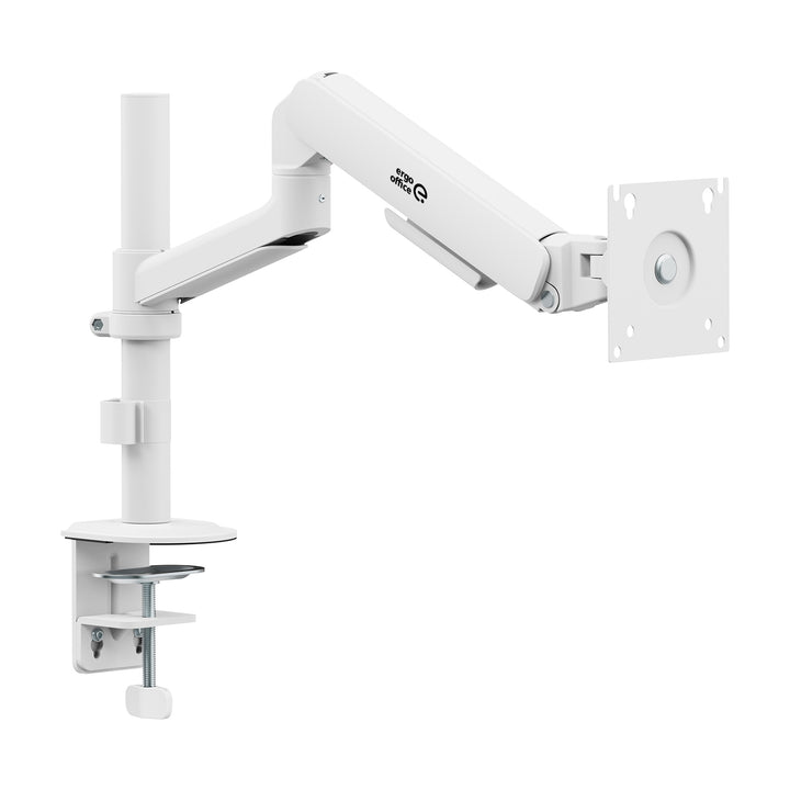 Uchwyt / wieszak na monitor Ergo Office, sprężyna gazowa, 17"-32", 1-10kg, biały mat, max. VESA 100x100, ER-691 W