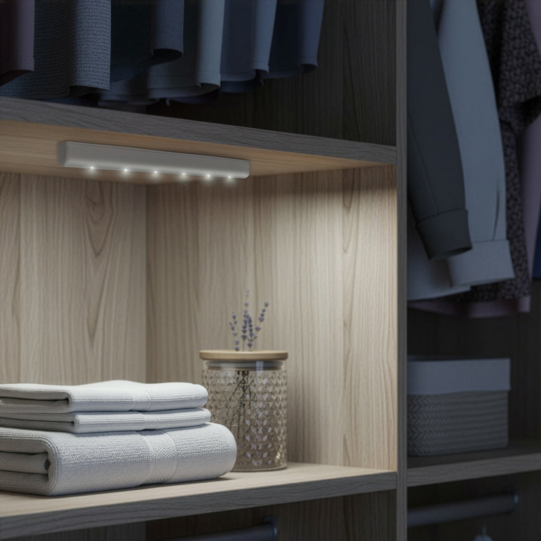 Lampka kuchenna podszafkowa 6LED Maclean, podłużna, z czujnikiem ruchu, 5xAAA, MCE123 + 5x bateria AAA alkaliczna Varta Industrial