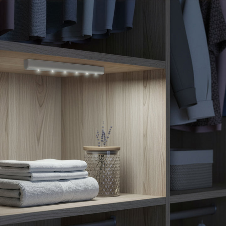 Lampka kuchenna podszafkowa 6LED Maclean, podłużna, z czujnikiem ruchu, 5xAAA, MCE123 + 5x bateria AAA alkaliczna Varta Industrial