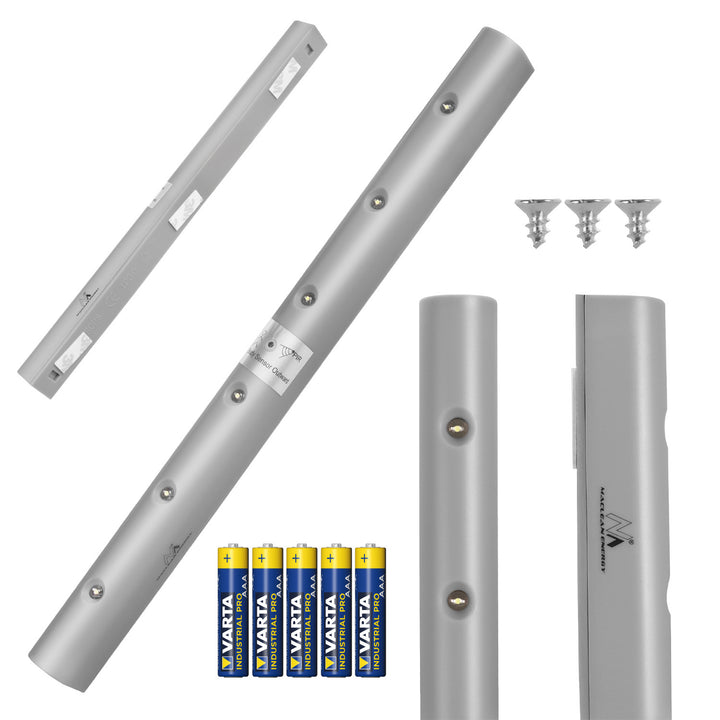 Lampka kuchenna podszafkowa 6LED Maclean, podłużna, z czujnikiem ruchu, 5xAAA, MCE123 + 5x bateria AAA alkaliczna Varta Industrial