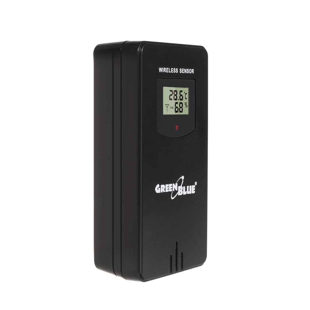 Stacja pogodowa WiFi GreenBlue, zgodna z TUYA, czujnik zewnętrzny, kalendarz, prognoza pogody, barometr, zasilacz, baterie, GB215