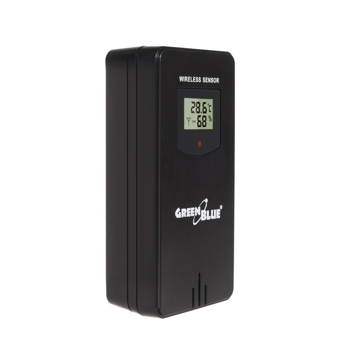 Stacja pogodowa WiFi GreenBlue, zgodna z TUYA, czujnik zewnętrzny, kalendarz, prognoza pogody, barometr, zasilacz, baterie, GB215