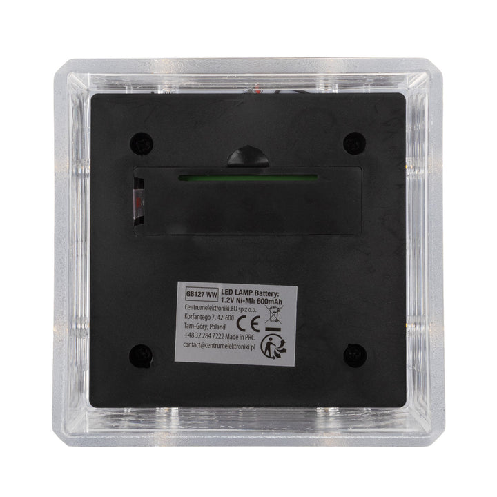Lampa solarna LED na słupek GreenBlue, 80x80mm, daszek kopertowy, 3200K, GB127 WW