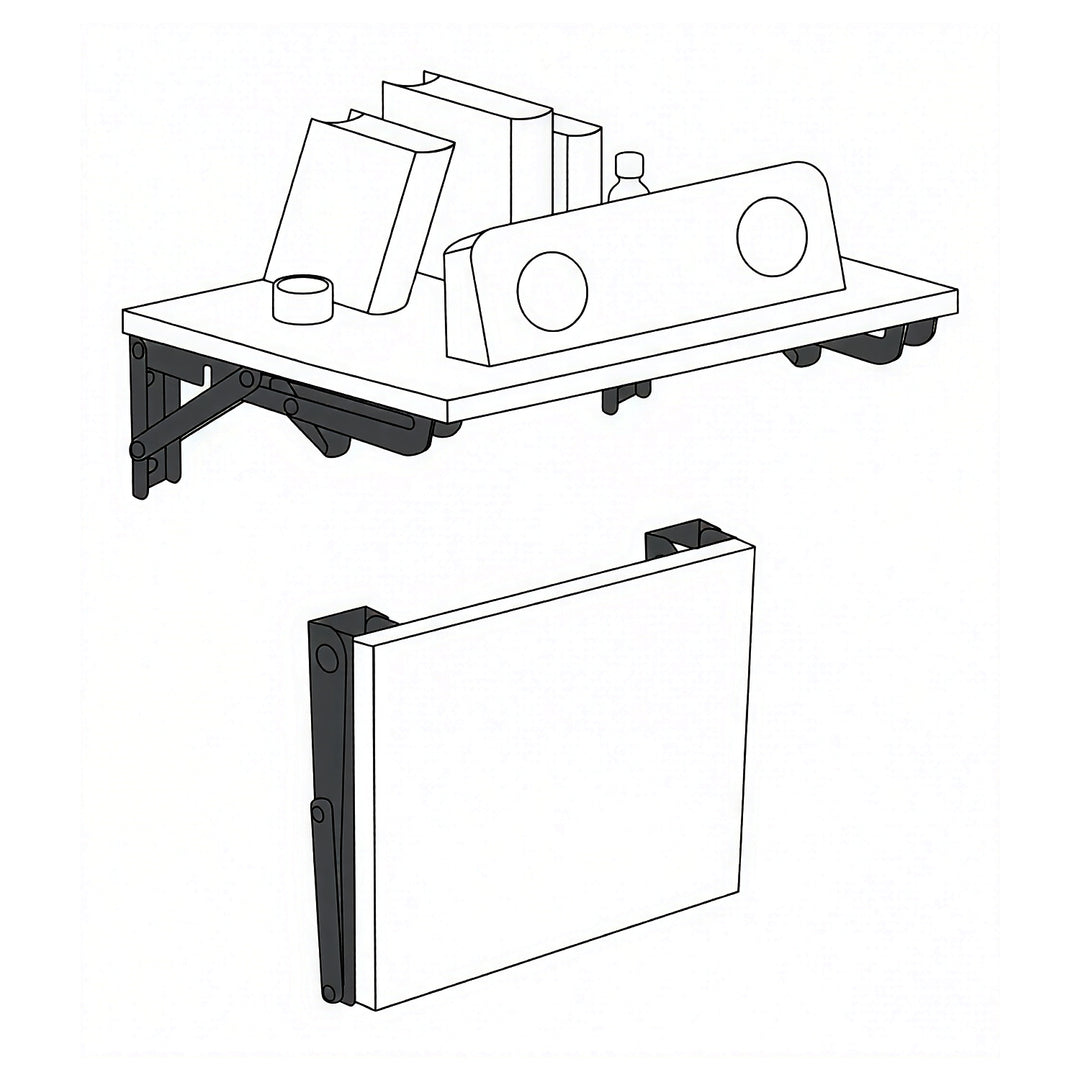 Uchwyt składany półki ściennej Maclean, min 250mm, max 500mm, max 50kg, 2 sztuki, MC-194