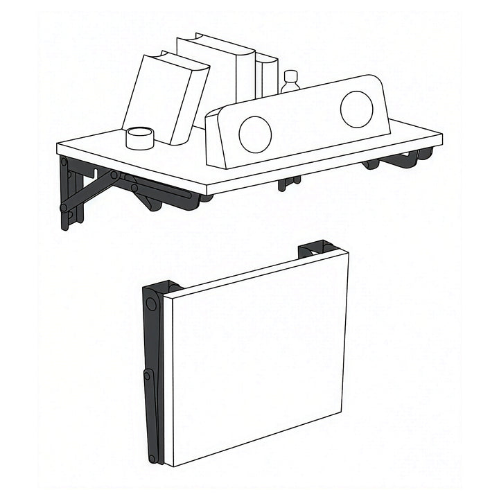 Uchwyt składany półki ściennej Maclean, min 350mm, max 700mm, max 50kg, 2 sztuki, MC-196
