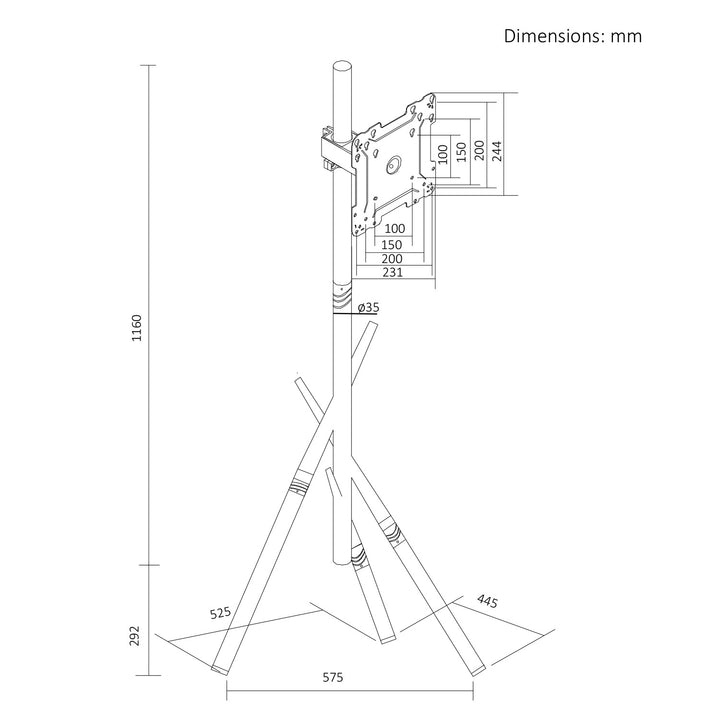 Uchwyt / stojak podłogowy do TV Maclean, 27-55", max. VESA 200x200, max. 60kg, MC-181 B