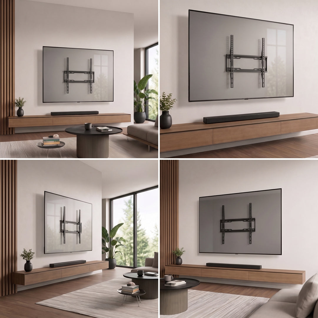 Uchwyt / wieszak do TV Maclean, max VESA 400x400, 32-75", do 45kg, czarny, reg. pochyłu 0°~-8°, MC-187