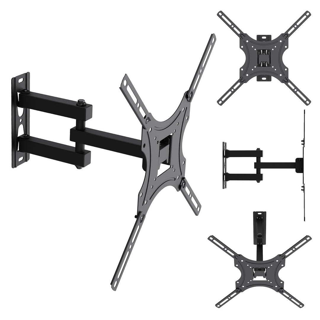 Uchwyt / wieszak do TV Maclean, max VESA 400x400, 32-55", do 25kg, czarny, reg. pochyłu 0°~-15° i obrotu +90°~-90°, MC-190
