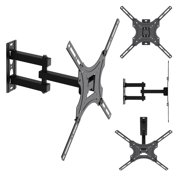 Uchwyt / wieszak do TV Maclean, max VESA 400x400, 32-55", do 25kg, czarny, reg. pochyłu 0°~-15° i obrotu +90°~-90°, MC-190
