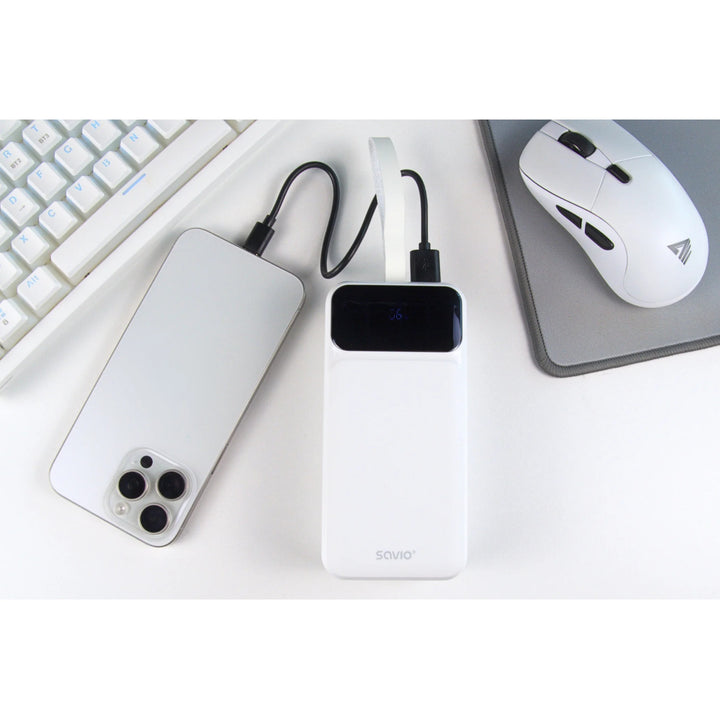 Powerbank SAVIO, 2 porty USB, 1 port USB-C, Quick Charge, Power Delivery, SAVBA-11