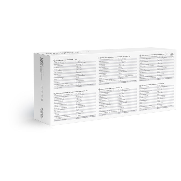 Podwójny uchwyt biurkowy na monitory Savio, 17-32'', obciążenie 9kg na monitor, VESA, mechanizm sprężynowy, czarny, SAVUM-04