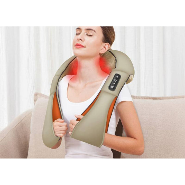 Masażer ramion LTC Shiatsu 6D, 3 prędkości, 5V, 24W, Funkcja grzania, Podświetlenie LED, Antypoślizgowe pasy
