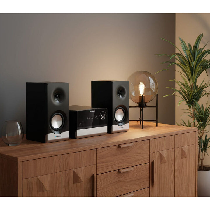 Mikrowieża Blaupunkt, CD, USB, radio FM, Bluetooth, pilot do sterowania, zegar z funkcją alarmu, MS40.2BT