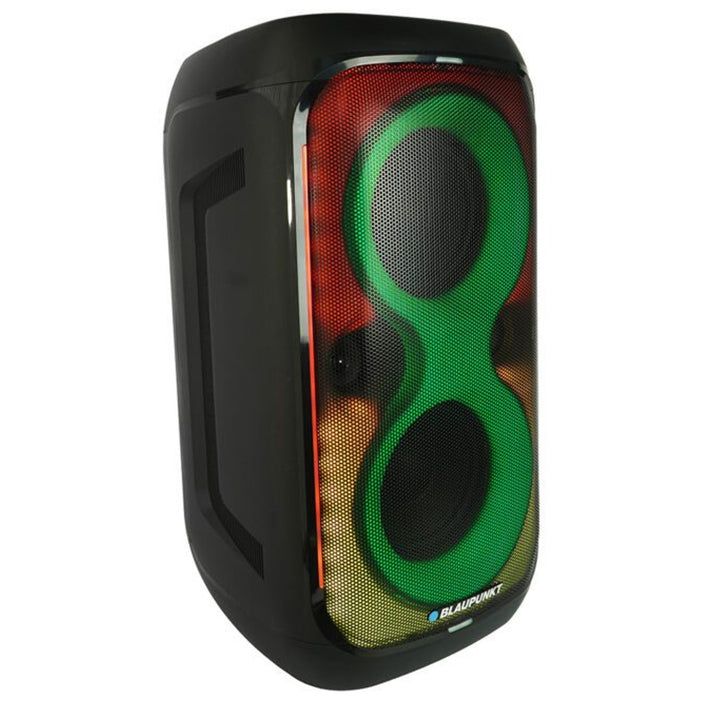 Głośnik Party Box Blaupunkt, Oświetlenie LED, Bluetooth, USB i AUX, Radio FM, Funkcja karaoke, pilot do sterowania, czas pracy baterii do 18h, PB60X