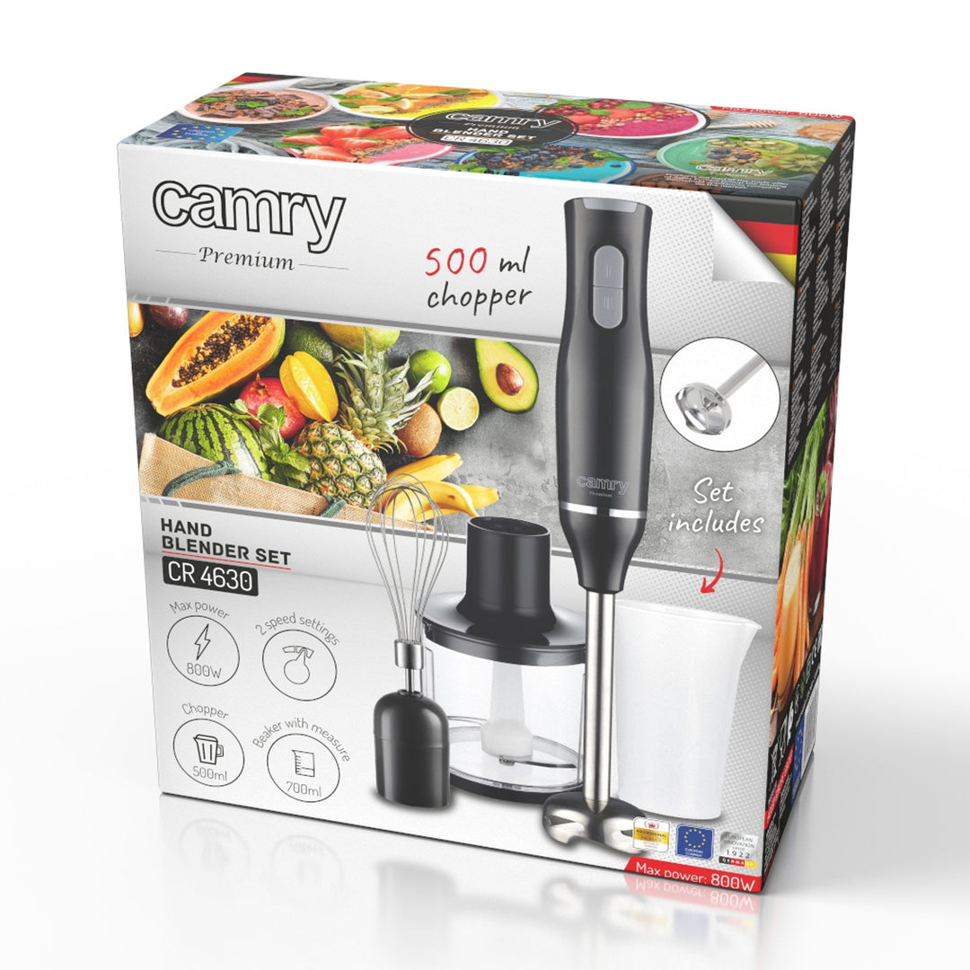 Blender ręczny Camry, moc 800 W, 2 prędkości, ubijaczka, CR 4630