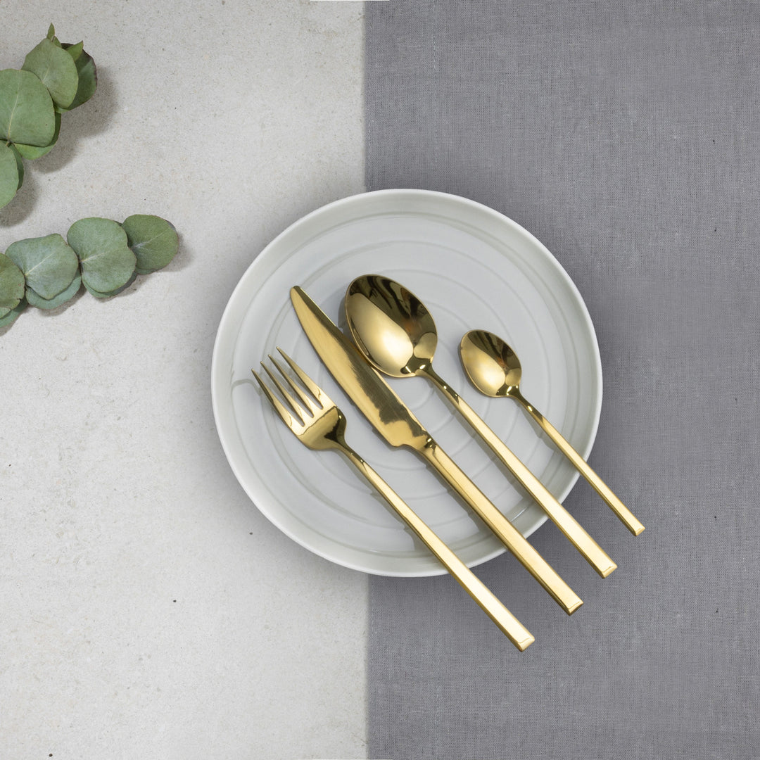 Komplet sztućców na 6 osób Como Gold 24-elementowy Gift Box AMBITION