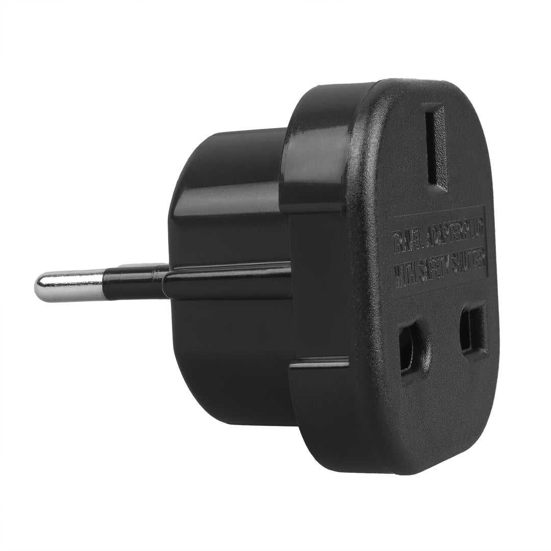 Adapter gniazdo UK Maclean, na wtyk EU, czarny, MCE72, 2 sztuki