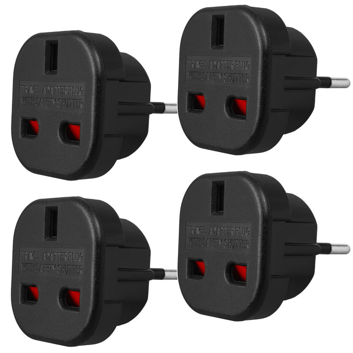 Adapter gniazdo UK Maclean, na wtyk EU, czarny, MCE72, 4 sztuki