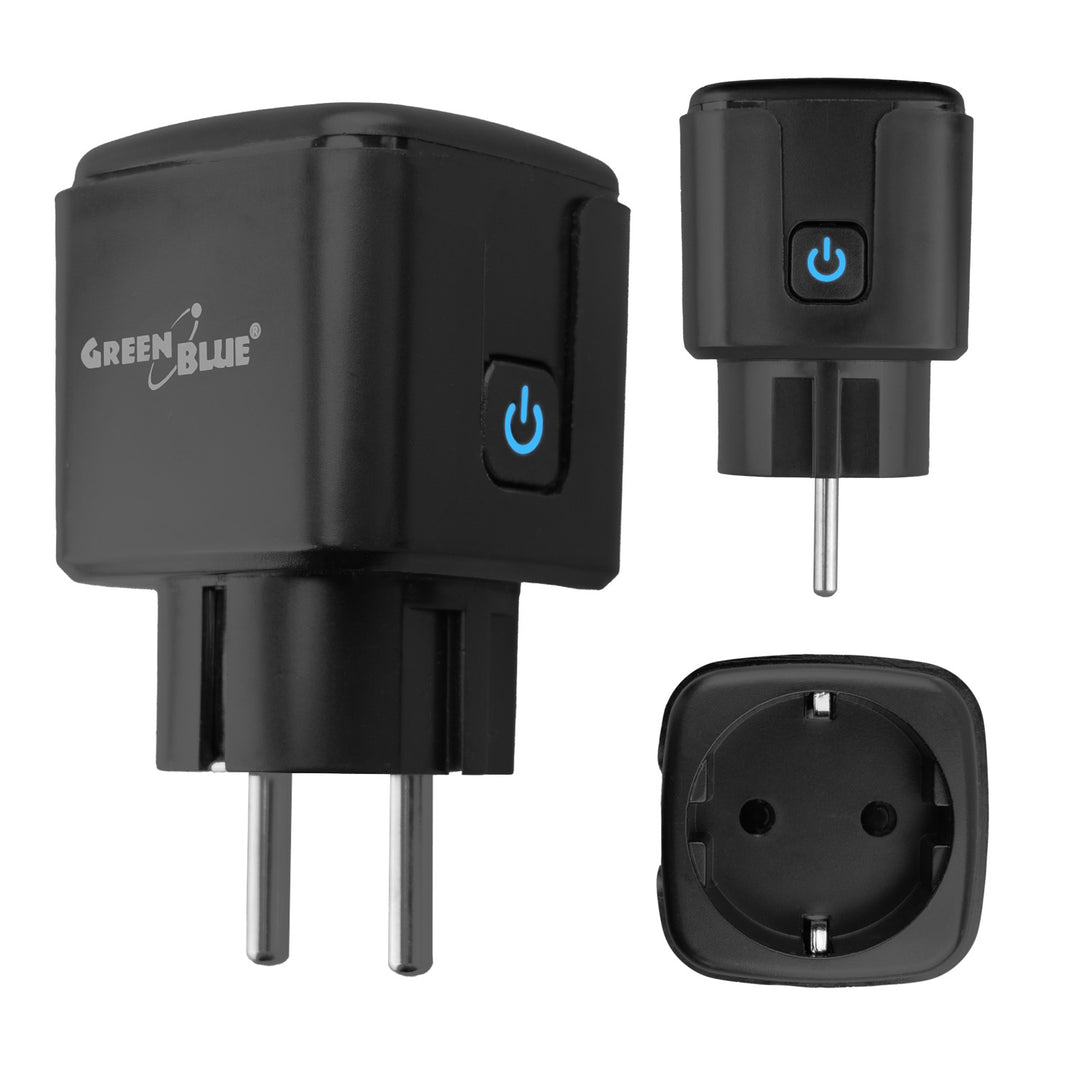 Zdalnie sterowane gniazdko WiFi GreenBlue, Android/iOS/Alexa/Google Home, timer, watomierz, max 16A/3840W, GB735 B