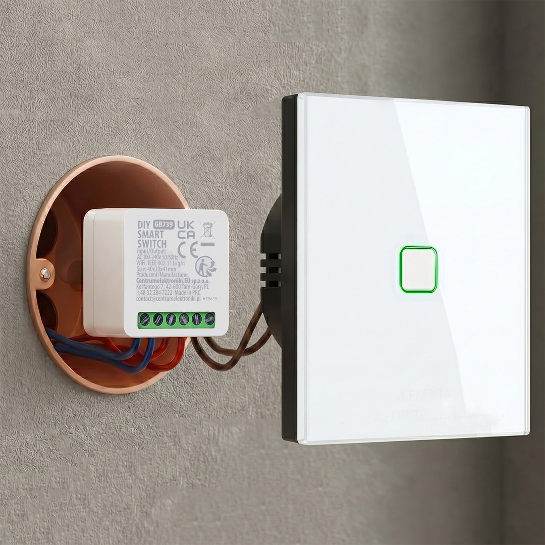 Przekaźnik WiFi dopuszkowy GreenBlue, Android/iOS/Alexa/Google Home,100-240V AC, 50/60Hz, max.16A, dla LED 150W, GB739