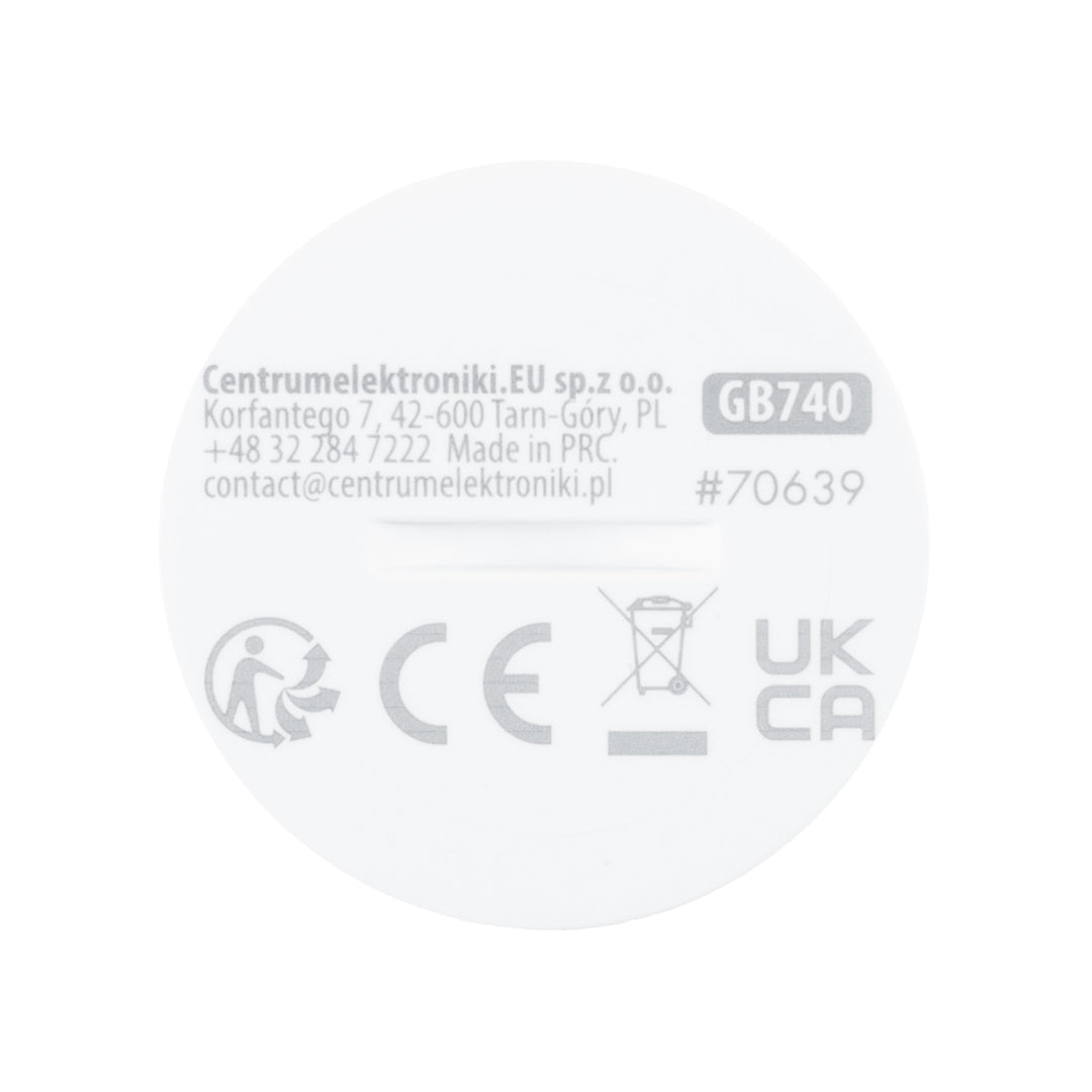 Bezprzewodowy czujnik ruchu Zigbee Tuya GreenBlue, Android/iOS/,CR2450 DC 3.0V, zakr. detekcji 120° / do 8m, GB740