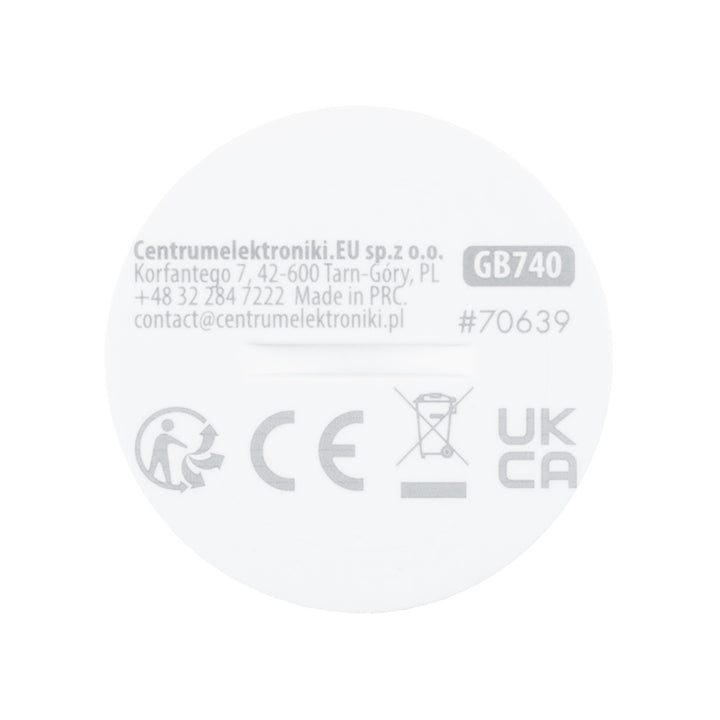 Bezprzewodowy czujnik ruchu Zigbee Tuya GreenBlue, Android/iOS/,CR2450 DC 3.0V, zakr. detekcji 120° / do 8m, GB740