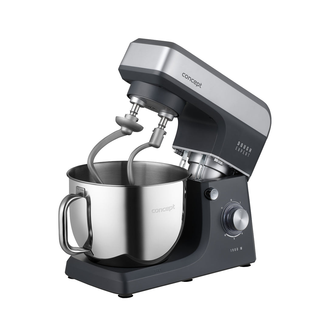 Robot kuchenny planetarny Concept Dough Expert, moc 1900W, podwójny hak, funkcja podgrzewania misy, 6 różnych prędkości, RM6010
