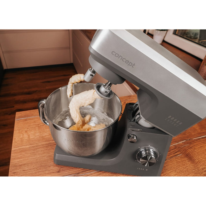 Robot kuchenny planetarny Concept Dough Expert, moc 1900W, podwójny hak, funkcja podgrzewania misy, 6 różnych prędkości, RM6010