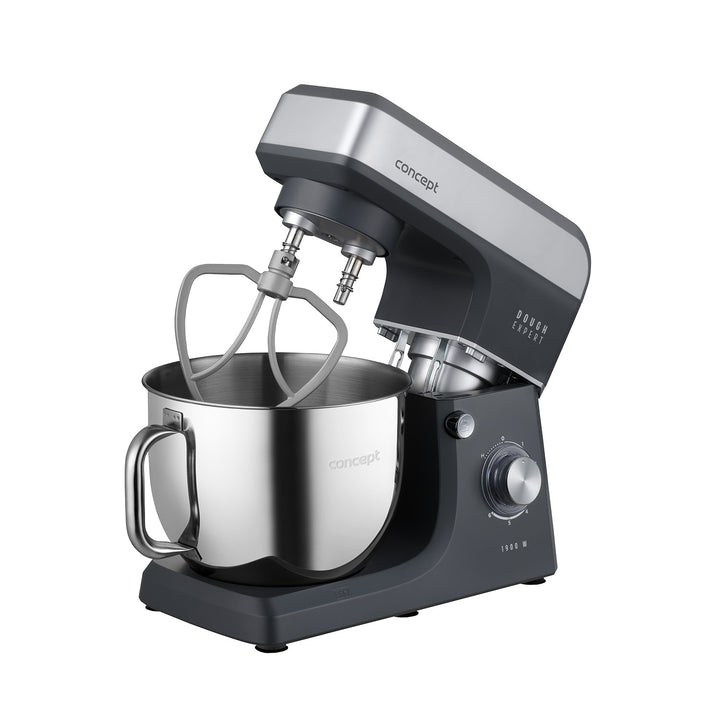 Robot kuchenny planetarny Concept Dough Expert, moc 1900W, podwójny hak, funkcja podgrzewania misy, 6 różnych prędkości, RM6010