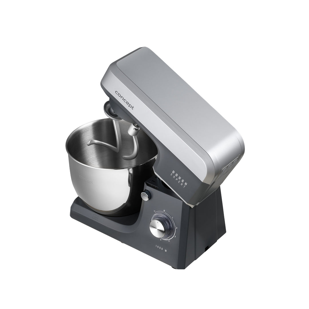 Robot kuchenny planetarny Concept Dough Expert, moc 1900W, podwójny hak, funkcja podgrzewania misy, 6 różnych prędkości, RM6010