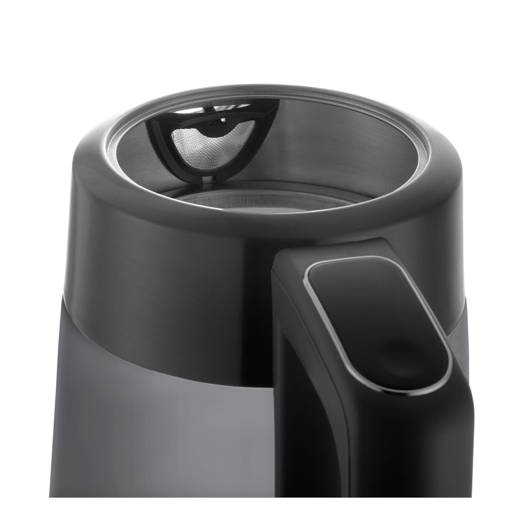 Czajnik elektryczny szklany Concept, pojemność 1,7L, moc 1850-2200 W, kolor czarny, złącze Strix, regulacja temperatury, sterowanie cyfrowe, RK4195