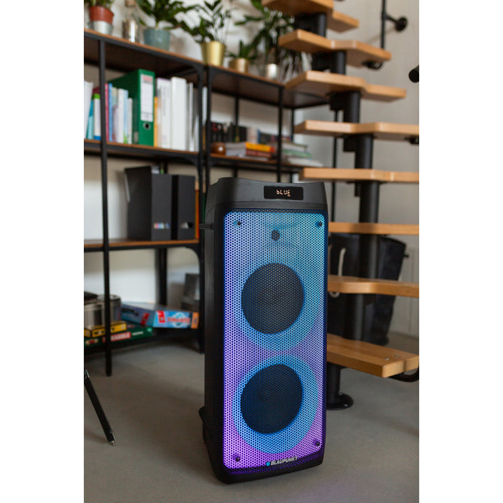 Głośnik Party Box Blaupunkt, oświetlenie LED, Bluetooth, USB i AUX, radio FM, funkcja karaoke, pilot do sterowania, PB08DB