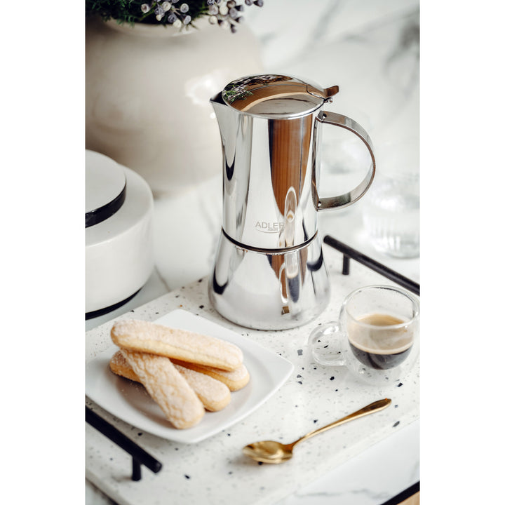 Kawiarka Adler, zaparzacz do kawy Espresso, pojemność 620ml, kolor srebrno stalowy, AD 4417
