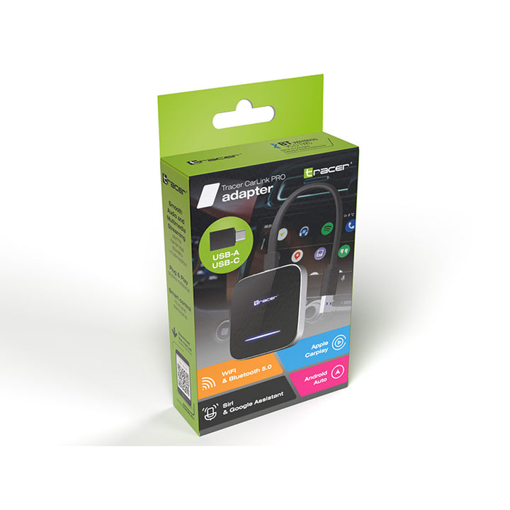 Bezprzewodowy Adapter CarPlay i Android Auto Tracer, WiFi, Bluetooth 5.0, CarLink PRO