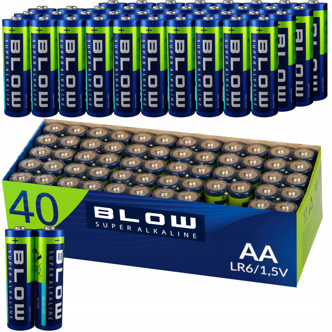 Baterie alkaiczne AA Blow, LR6, Napięcie 1,5V, zestaw 40 sztuk