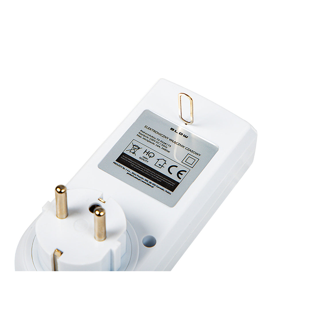 Programator czasomierz cyfrowy Blow, wyświetlacz LCD, dokładność +/- 1 minuta na miesiąc, 16 różnych kombinacji działania, 72-016#