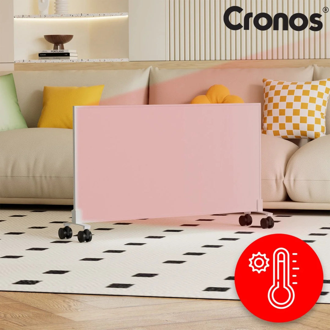 Grzejnik na podczerwień Cronos, 800W, idealny dla alergików, matowa powierzchnia, ultracienki, wbudowany termostat i zdalne sterowanie telefonem lub pilotem, Carbon P800 TWP