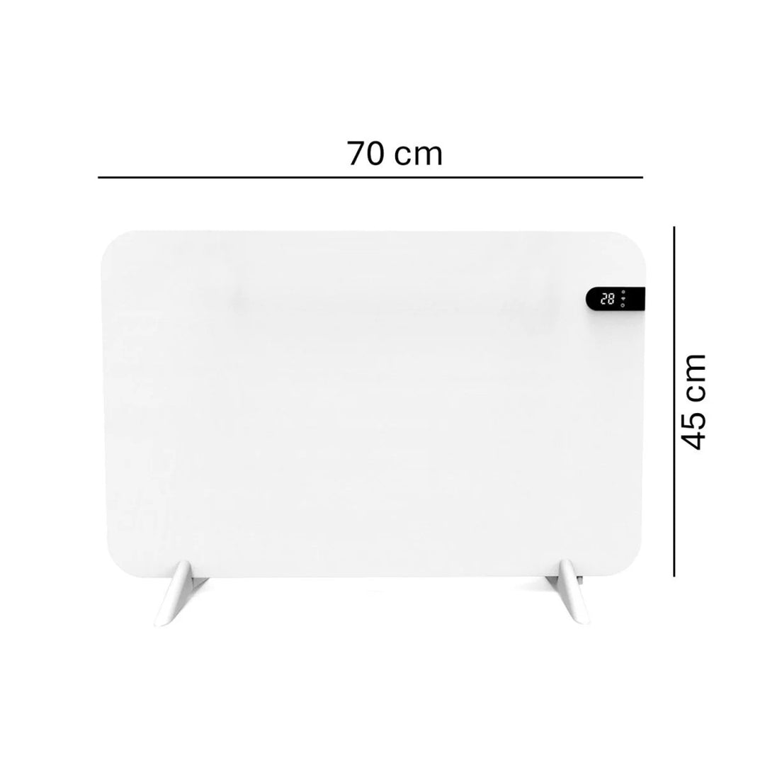 Grzejnik elektryczny Cronos, kolor biały, moc 450W, ogrzanie pomieszczenia do 14m2, wbudowany termostat, Sterowanie pilotem, funkcja wykrywania otwartego okna, nóżki w zestawie, WFH-450TW