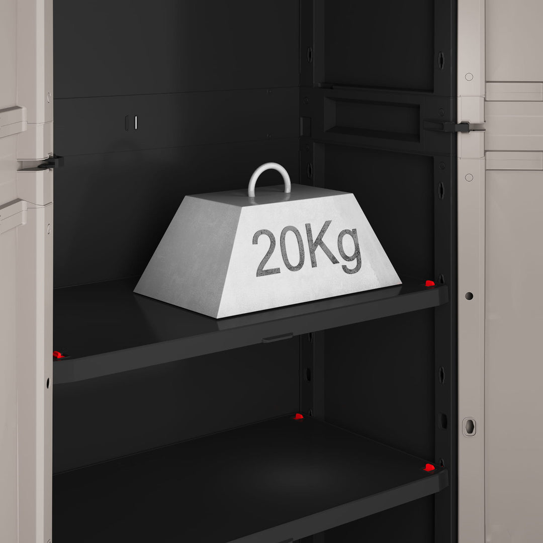 Niska szafa Keter, regulowane półki, wzmocniona konstrukcja, kolor: szary/czarny, Pro