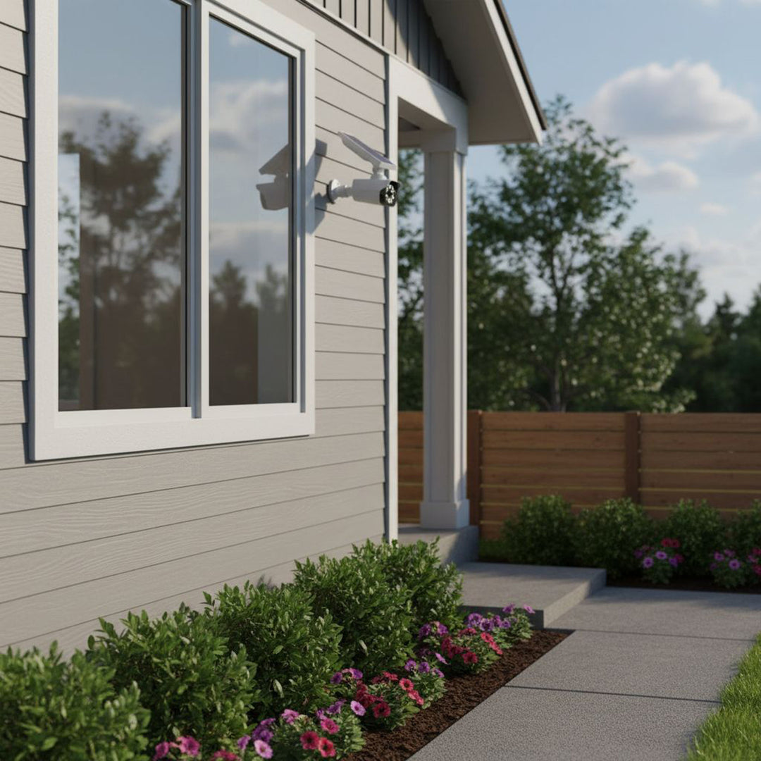 Solarna atrapa kamery, migająca dioda, czujnik ruchu, oświetlenie LED, naklejka gratis, SOL1800S, 2 sztuki