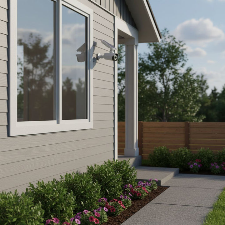 Solarna atrapa kamery, migająca dioda, czujnik ruchu, oświetlenie LED, naklejka gratis, SOL1800S, 2 sztuki